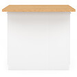 ID MARKET - Ilot central IVO 100 cm blanc avec plan de travail façon hêtre - vignette