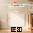 BESTHERM - Radiateur électrique fixe à inertie sèche céramique - BESTHERM - ALBA 1500W - horizontal blanc - vignette