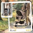 PAWHUT - Poussette buggy pour chien chat animaux roue avant pivotante 360 degrés marron - vignette