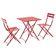 OVIALA - Table de jardin et 2 chaises acier rouge - Rome - vignette