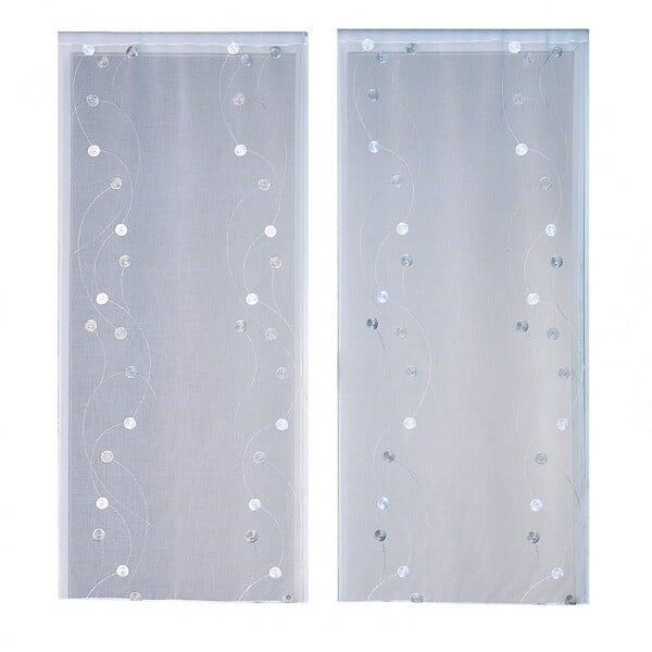 CENTRALE BRICO - Paire de vitrages tamisant, Orion gris/argent l.60 x H.120 cm - large
