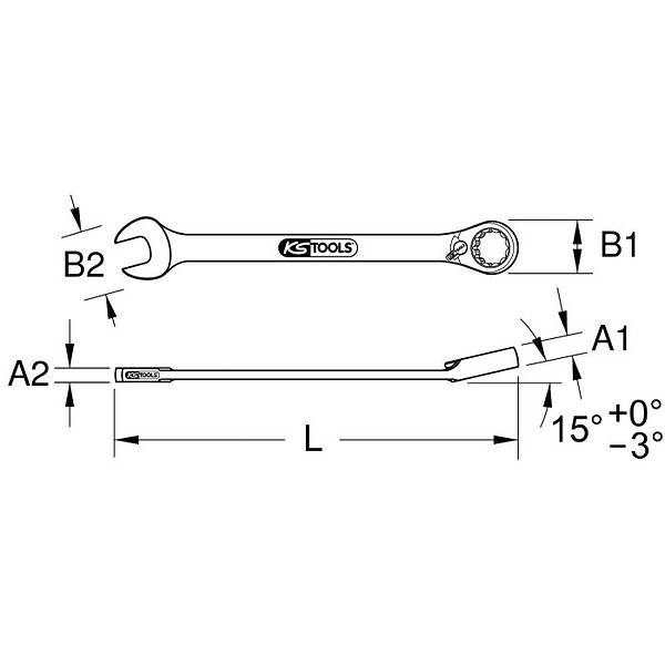KS TOOLS - KS TOOLS - Clès mixte à cliquet Duo Gear, 14mm - 503.5914 - large
