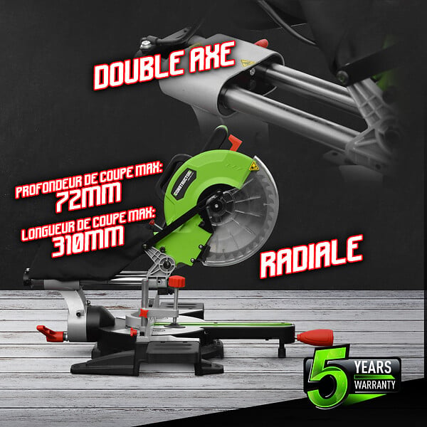 CONSTRUCTOR - Scie à  onglets radiale 1800W - Lame 254mm 36 dents - large