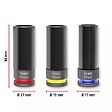 EINHELL - Jeu de douilles à impact – 3 pièces – 1/2” – 17/19/21 mm – avec protection jantes – acier CrMo - vignette