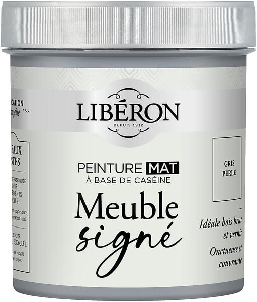 LIBERON - Peinture meuble Caseine - Gris perle - Mat - 0,5L - large