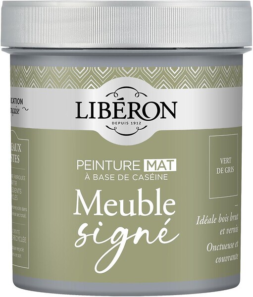 LIBERON - Peinture meuble Caseine - Vert de Gris - Mat - 0,5L - large