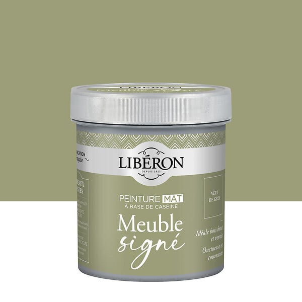 LIBERON - Peinture meuble Caseine - Vert de Gris - Mat - 0,5L - large