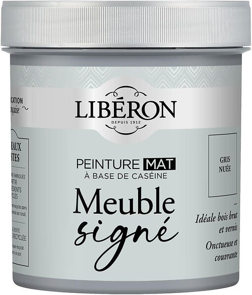 LIBERON - Peinture meuble caséine - Gris Nuée - Mat - 0,5L - large