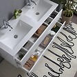 KIAMAMI VALENTINA - Meuble De Salle De Bain Blanc Brillant 120Cm, Tiroirs Et Double Lavabo | Benaco - vignette