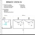 KIAMAMI VALENTINA - Meuble De Salle De Bain Blanc Brillant 120Cm, Tiroirs Et Double Lavabo | Benaco - vignette