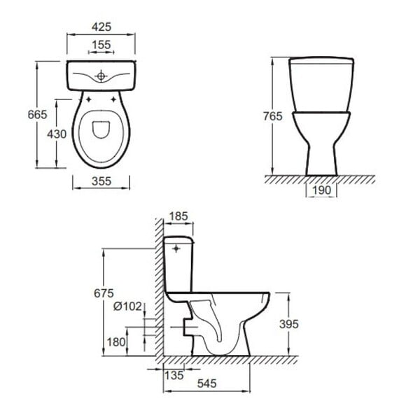 JACOB DELAFON - Lot de 2 WC à poser sortie horizontale Eolia avec abattant - large