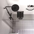 PELLET - Pack avec siège de douche PMR escamotable noir mat + 2 barres d'appui 42,5 cm - vignette