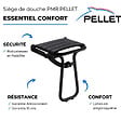 PELLET - Pack avec siège de douche PMR escamotable noir mat + 2 barres d'appui 42,5 cm - vignette