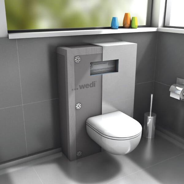 WEDI - Habillage bati support Wedi I Board avec revetement Wedi I Board top concrete gris - large