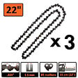 GT GARDEN - Guide 22 pouces (55 cm) avec lot de 3 chaînes 85 maillons pour tronçonneuse - vignette