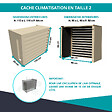 ATOLE - Cache Climatisation  Acoustique ATOLE en aluminium thermolaqué , Taille 2 : H. 113 x L. 110 x P. 64 cm, Ventelle, Crème - vignette