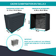 ATOLE - Cache Climatisation  Acoustique ATOLE en aluminium thermolaqué , Taille 2 : H. 113 x L. 110 x P. 64 cm, Ventelle, Gris anthracite - vignette