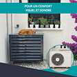 ATOLE - Cache Climatisation  Acoustique ATOLE en aluminium thermolaqué , Taille 1 : H. 80 x L. 100 x P. 54 cm, Ventelle , Gris anthracite - vignette