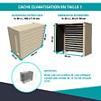 ATOLE - Cache Climatisation  Acoustique ATOLE en aluminium thermolaqué , Taille 1 : H. 80 x L. 100 x P. 54 cm, Ventelle , Crème - vignette