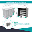ATOLE - Cache Climatisation  Acoustique ATOLE en aluminium thermolaqué , Taille 2 : H. 113 x L. 110 x P. 64 cm, Ventelle, Blanc - vignette