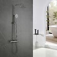 PLANETE BAIN - Colonne de douche en inox brossé gun metal - thermostatique - Alois - vignette