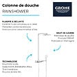 GROHE - Colonne de douche thermostatique Rainshower System SmartControl Mono 360 Blanc/chromé + Tablette douche d'angle Start Cube - vignette