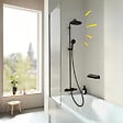 GROHE - Colonne bain douche thermostatique Vitalio Start System noir mat + Panier douche Start Cube - vignette