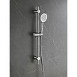 PLANETE BAIN - Ensemble barre de douche inox brossé - douchette 1 jet - flexible 150 cm - Barre 65 cm - Alois - vignette