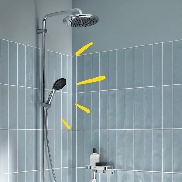 GROHE - Colonne bain douche thermostatique Vitalio Start System chromé + Panier douche Start Cube - large