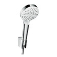 HANSGROHE - Pack pommeau de douche rond 2 jets Hansgrohe Crometta Vario + flexible Isiflex 160 cm + support chromé - vignette