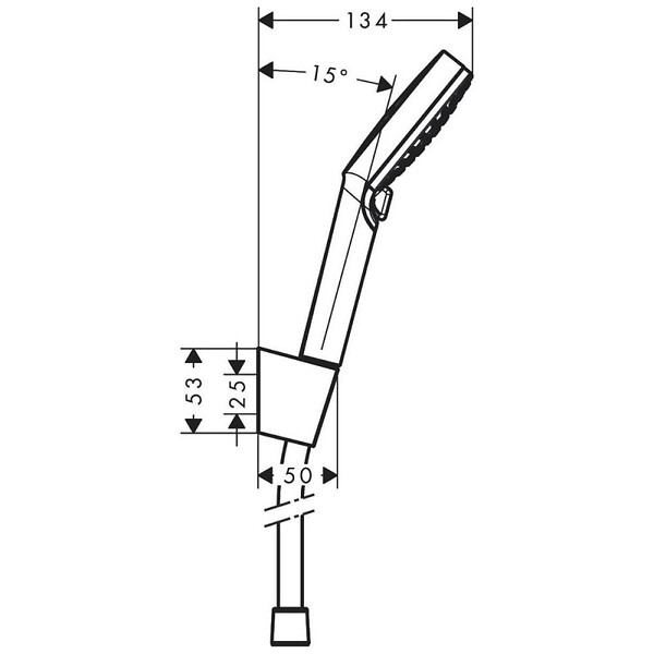 HANSGROHE - Pack pommeau de douche rond 2 jets Hansgrohe Crometta Vario + flexible Isiflex 160 cm + support chromé - large
