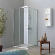 KIAMAMI VALENTINA - Cabine Angulaire Pour Douche Deux Portes Coulissantes Transparente 80X100 Profil Flat | Fly - vignette