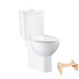 GROHE - PACK WC avec bride à poser Bau Ceramic + Tabouret physiologique Bois - vignette
