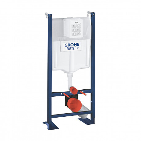 GROHE - Pack WC Bâti autoportant avec Cuvette Swiss Aqua Technologies sans bride + Plaque blanche (ProjectSATrimless-4) - large