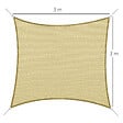 OUTSUNNY - Voile d'ombrage carré 3 x 3 m polyéthylène haute densité résistant aux UV coloris sable - vignette