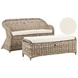 BELIANI - Banc avec coussin d'assise SUSUA 141 cm avec ottoman Rotin Naturel - vignette