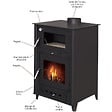 INTERSTOVES - Poêle à bois avec four Rosa 10 | Bûches 50cm - - vignette