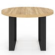 ID MARKET - Table à manger fixe ronde PHOENIX 4 personnes bois et noir 110 cm - vignette