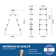 HOSTRÃ–M - Escabeau marche pied 5 marches HOMILIX5, petit escabeau pliable, aluminium, design compact et robuste, H max travail 2,85m, 5 ans garantie, Hostrom - vignette