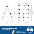HOSTRÃ–M - Escabeau marche pied 4 marches HOMILIX4, petit escabeau pliable, aluminium, design compact et robuste, H max travail 2,59m, 5 ans garantie, Hostrom - vignette
