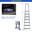 HOSTRÃ–M - Escabeau 12 marches telescopique EXTENDACT12, Echelle telescopique 3.5m+3.2m, escabeau pliable, Stabilisateur, H max travail 5m, Garantie 5 ans - vignette