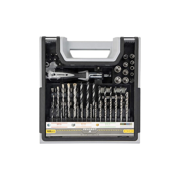 PEUGEOT - Perceuse PEUGEOT ENERGYDRILL-14V15 - 2 batteries 14.4V 1.5 Ah - 1 chargeur - Mallette mixte 108pcs 250310-190646 - large