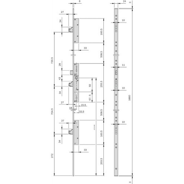 ISEO - COF 3PTS MULTIBLINDO PLATER A40 TET U INOX 1860 - large