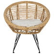 BELIANI - Lot de 2 chaises de jardin avec coussins MARATEA Rotin Naturel - vignette