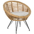 BELIANI - Lot de 2 chaises de jardin avec coussins MARATEA Rotin Naturel - vignette