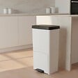 KITCHEN MOVE - Poubelle pédale tri sélectif PICEA blanc 70L - vignette