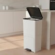 KITCHEN MOVE - Poubelle pédale tri sélectif PICEA blanc 70L - vignette