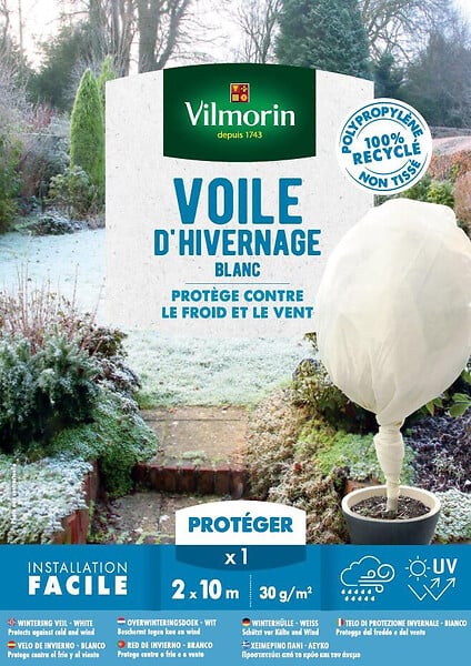 VILMORIN - Voile d'hivernage PP recyclé - Blanc - 2x10 m - large