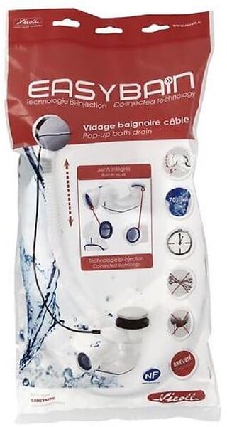 NICOLL - Vidage De Baignoire Easybain Wave À Câble 650 Mm - large