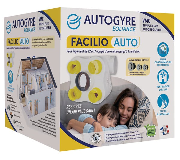 AUTOGYRE - Kit VMC simple flux - FACILIO AUTO - 17,1 W - large